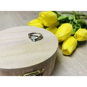 925 Sterling Silver Blue Spinel Ring Size 6.5