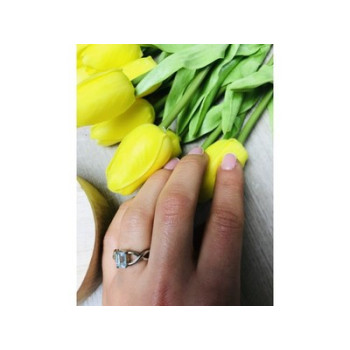 925 Sterling Silver Blue Spinel Ring Size 6.5