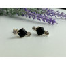 Stud Earrings with Black Onyx & CZ