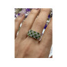 925 Sterling Silver Peridot & White Spinel Ring Size 9