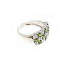925 Sterling Silver Peridot & White Spinel Ring Size 9