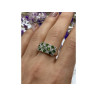925 Sterling Silver Peridot & White Spinel Ring Size 9