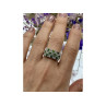925 Sterling Silver Peridot & White Spinel Ring Size 9