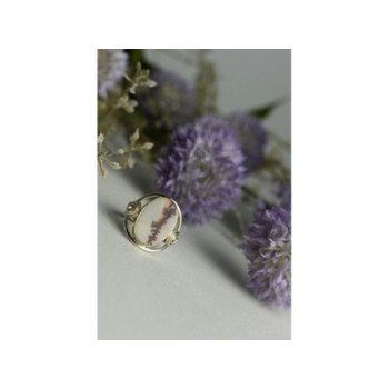 Vintage 925 Sterling Silver Moss Agate Ring Size 8