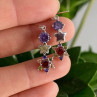 Dangle Earrings with Multicolor CZ  
