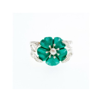 925 Sterling Silver Pearl & Enamel 