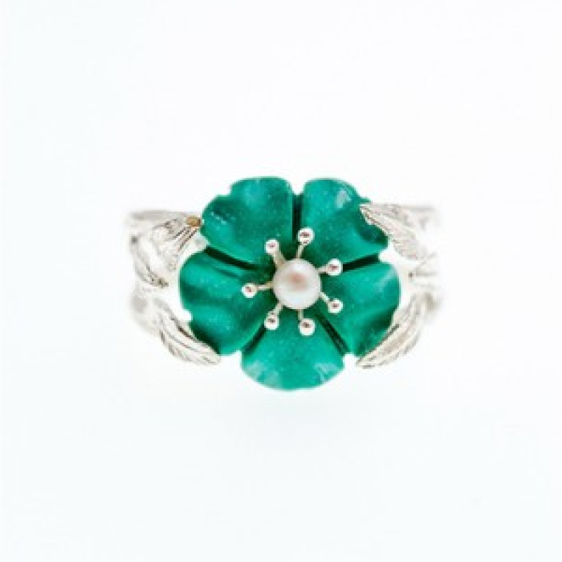 925 Sterling Silver Pearl & Enamel 