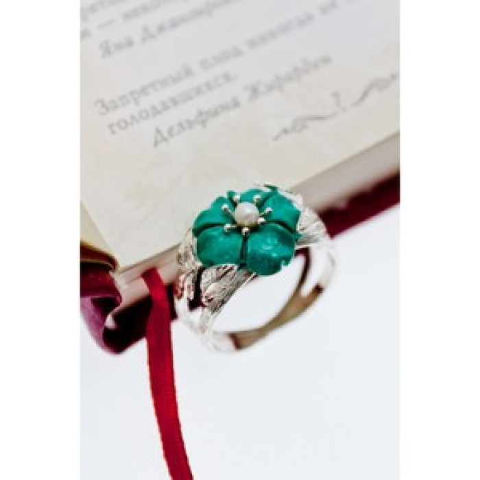 925 Sterling Silver Pearl & Enamel 
