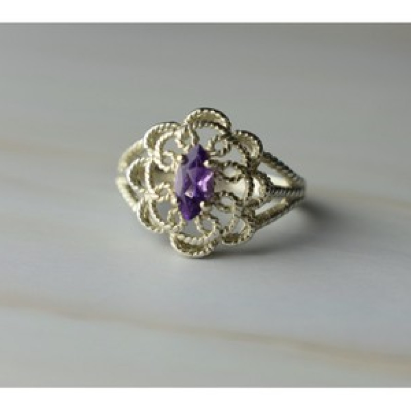 925 Sterling Silver Amethyst 
