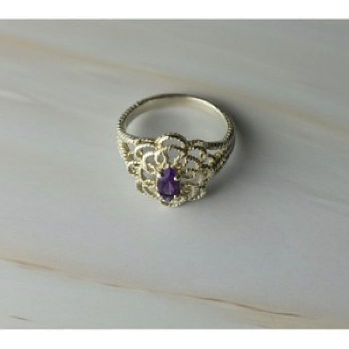 925 Sterling Silver Amethyst 