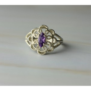 925 Sterling Silver Amethyst 