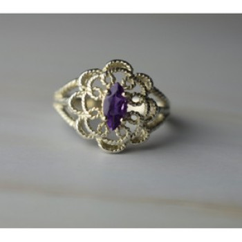 925 Sterling Silver Amethyst 