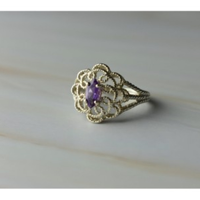 925 Sterling Silver Amethyst 