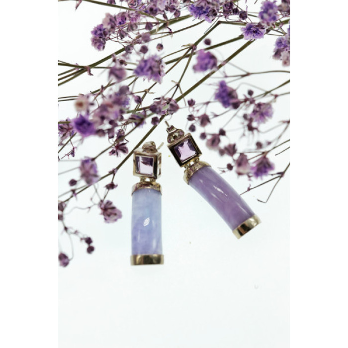 925 Sterling Silver Iolite Earrings