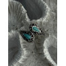 925 Sterling Silver Turquoise & Marcasite Ring Size 7