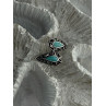 925 Sterling Silver Turquoise & Marcasite Ring Size 7