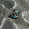 925 Sterling Silver Turquoise & Marcasite Ring Size 7