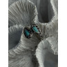 925 Sterling Silver Turquoise & Marcasite Ring Size 7