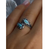 925 Sterling Silver Turquoise & Marcasite Ring Size 7