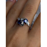925 Sterling Silver Sapphire & Cz Ring Size 9