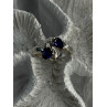 925 Sterling Silver Sapphire & Cz Ring Size 9