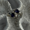 925 Sterling Silver Sapphire & Cz Ring Size 9