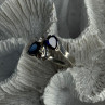 925 Sterling Silver Sapphire & Cz Ring Size 9