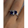 925 Sterling Silver Sapphire & Cz Ring Size 9
