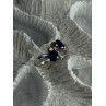 925 Sterling Silver Sapphire & Cz Ring Size 9