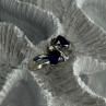 925 Sterling Silver Sapphire & Cz Ring Size 9