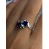 925 Sterling Silver Sapphire & Cz Ring Size 9