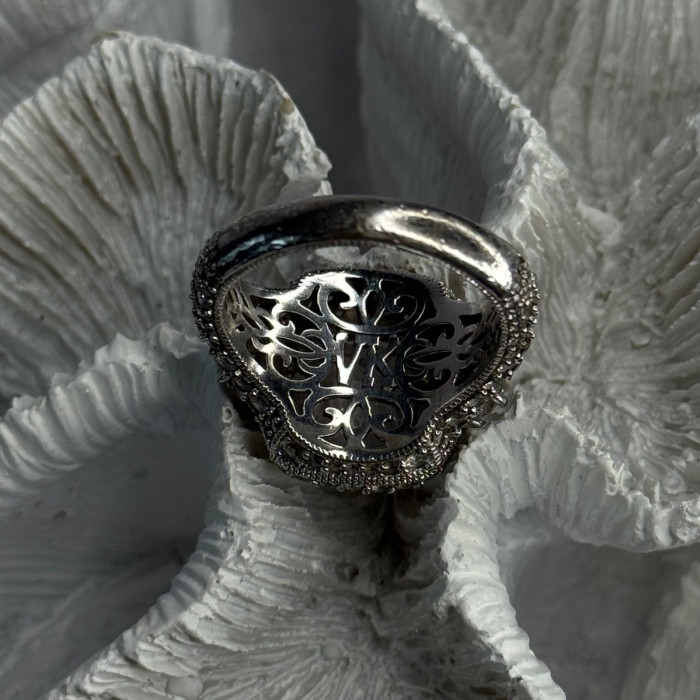 Beautiful Design 925 Sterling Silver Cz Ring Size 9