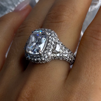 Beautiful Design 925 Sterling Silver Cz Ring Size 9