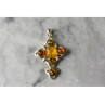 925 Sterling Silver Multicolor Amber Pendant