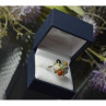 925 Sterling Silver Multicolor Agate, Nephrite & Amber Ring Size 10.25