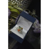 925 Sterling Silver Multicolor Agate, Nephrite & Amber Ring Size 10.25