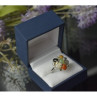 925 Sterling Silver Multicolor Agate, Nephrite & Amber Ring Size 10.25