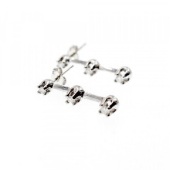10K White Gold Diamonds Earrings
