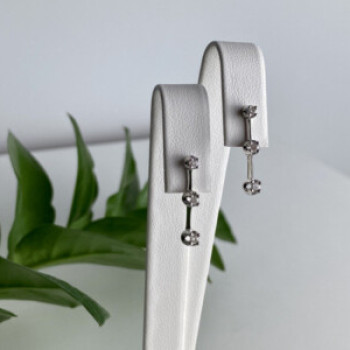 10K White Gold Diamonds Earrings
