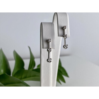 10K WHITE GOLD DIAMONDS EARRINGS