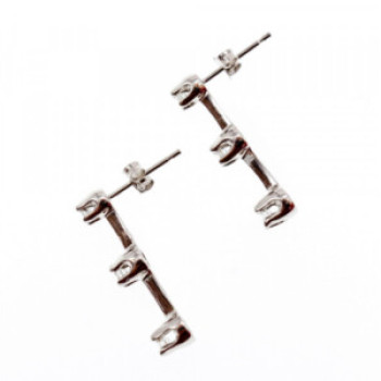 10K White Gold Diamonds Earrings