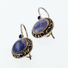 Vintage 925 Sterling Silver Agate & Marcasites Earrings