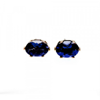 925 Sterling Silver Purple Iolite Stud Earrings