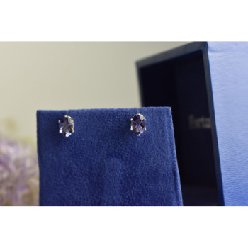 925 Sterling Silver Purple Iolite Stud Earrings