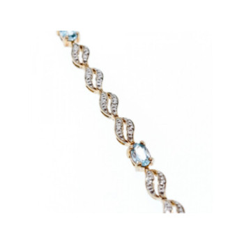 925 STERLING SILVER GOLD PLATED TOPAZ BRACELET