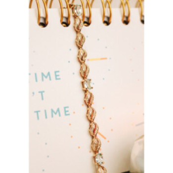 925 Sterling Silver Gold Plated Topaz Bracelet