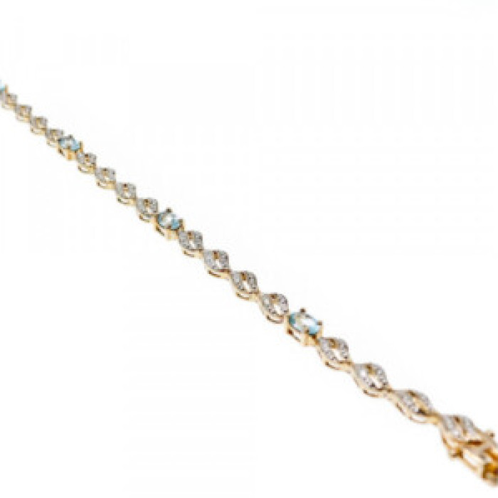 925 Sterling Silver Gold Plated Topaz Bracelet