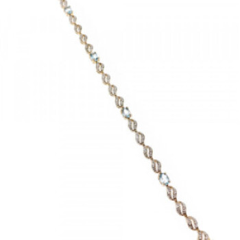 925 Sterling Silver Gold Plated Topaz Bracelet