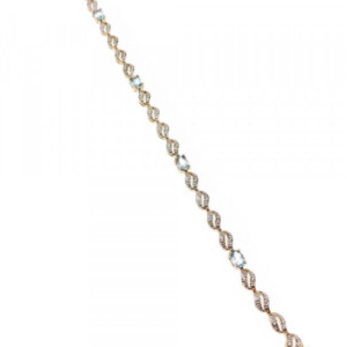 925 Sterling Silver Gold Plated Topaz Bracelet