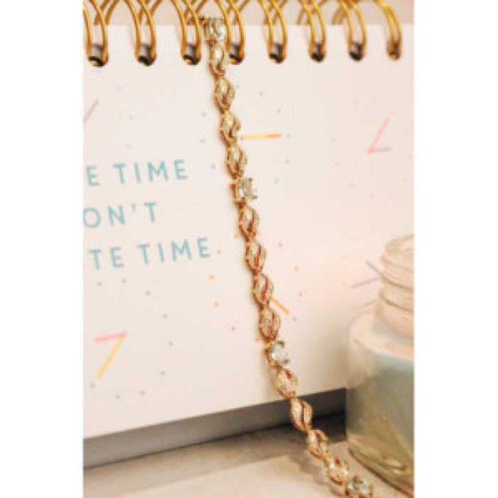 925 Sterling Silver Gold Plated Topaz Bracelet
